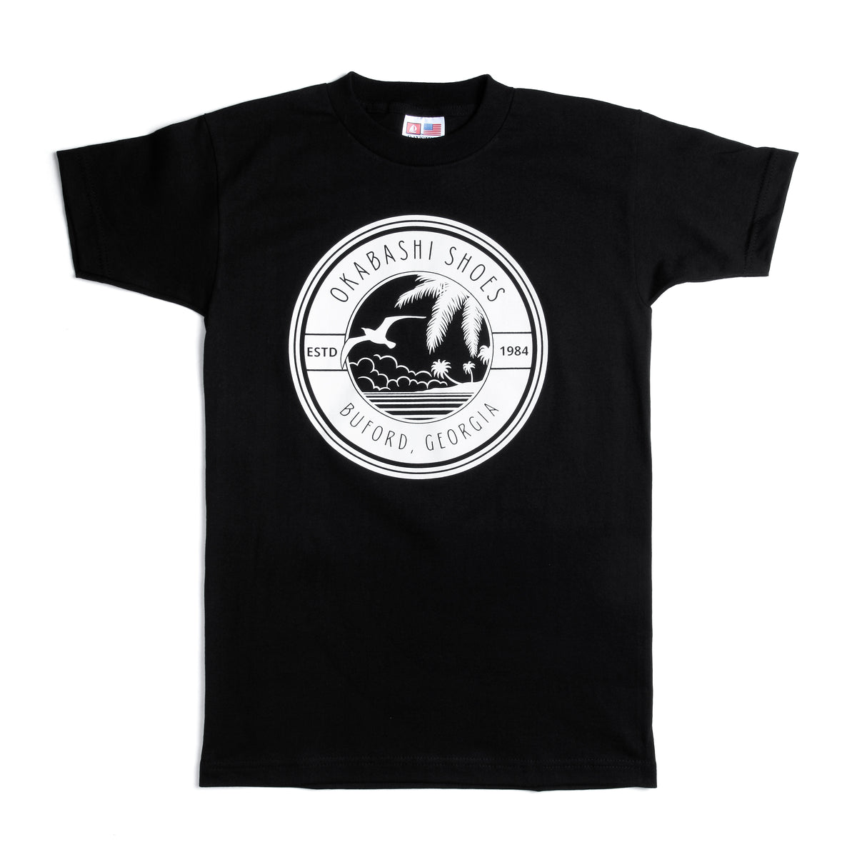 【たけ丸！】#DARK OCEAN LOGO TEE USED Okabashi_Shirt_Black_2024_Fron