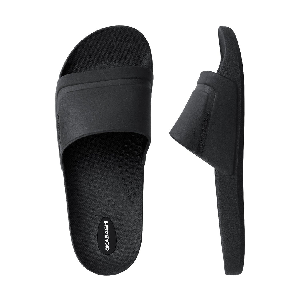 Coast Men's Slide Sandals - Black - Okabashi