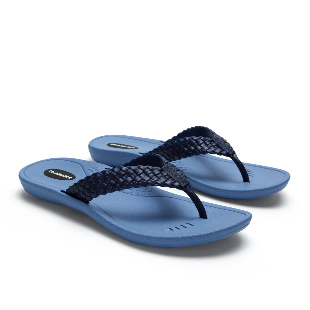 Baha Women's Flip Flops - Elemental Blue/Navy - Okabashi