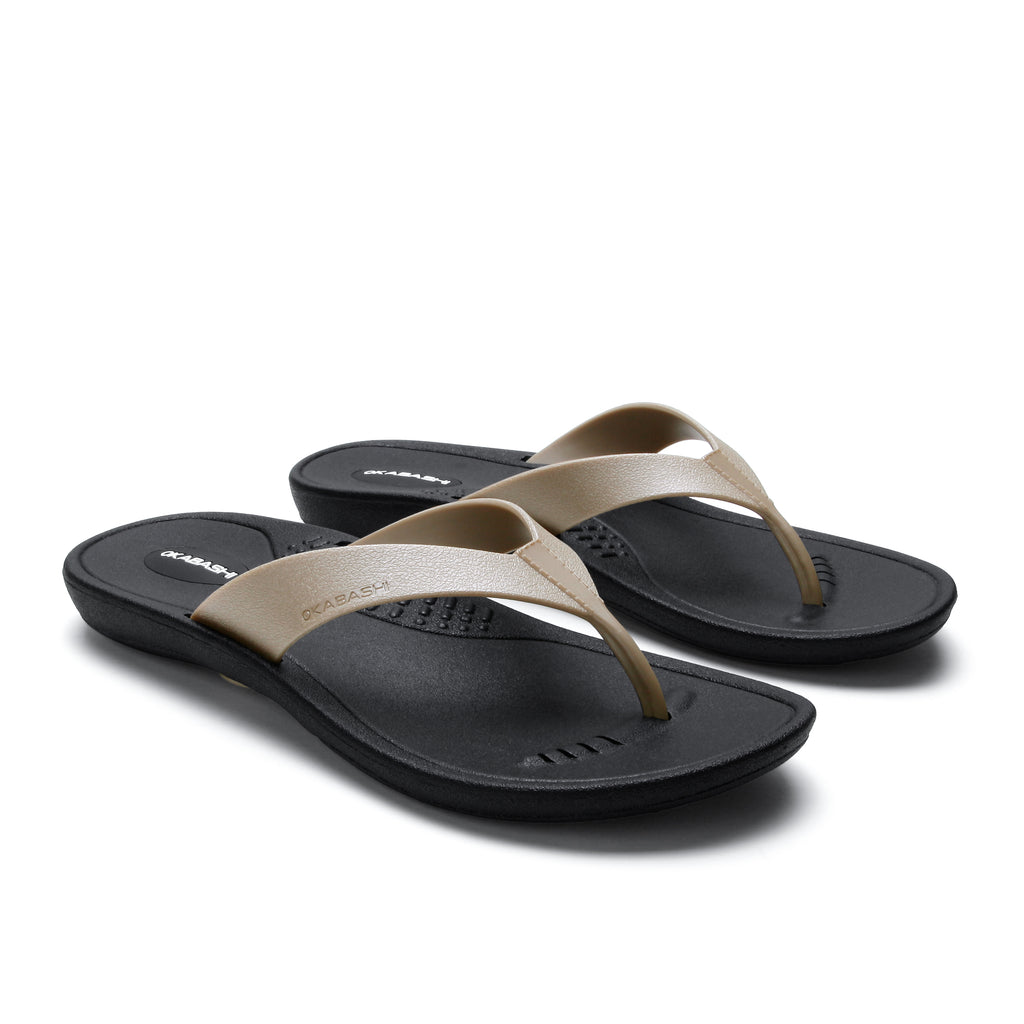 Breeze Women's Flip Flops - Slate/Blossom - Okabashi