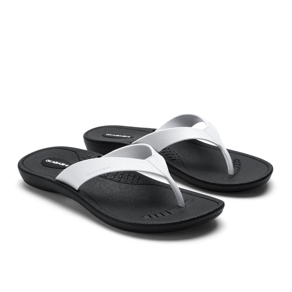 Breeze Women's Flip Flops - Black/White - Okabashi
