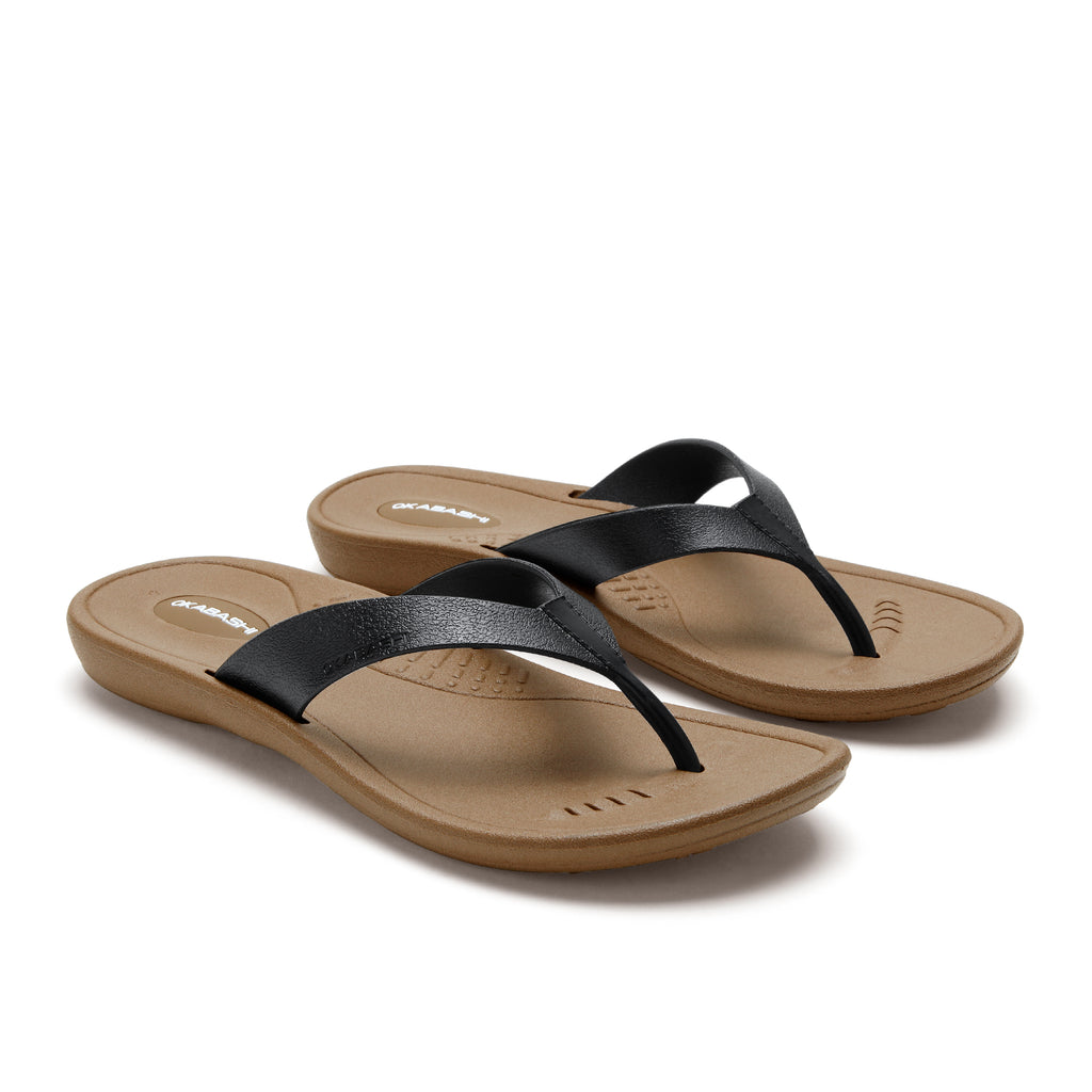 Breeze Women's Essential Flip Flop with Wide Straps - Black