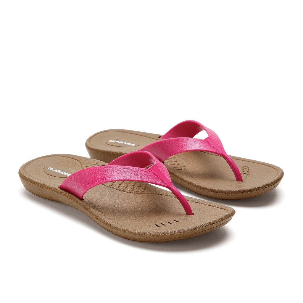 Breeze Women's Essential Flip Flop with Wide Straps - Hot Pink