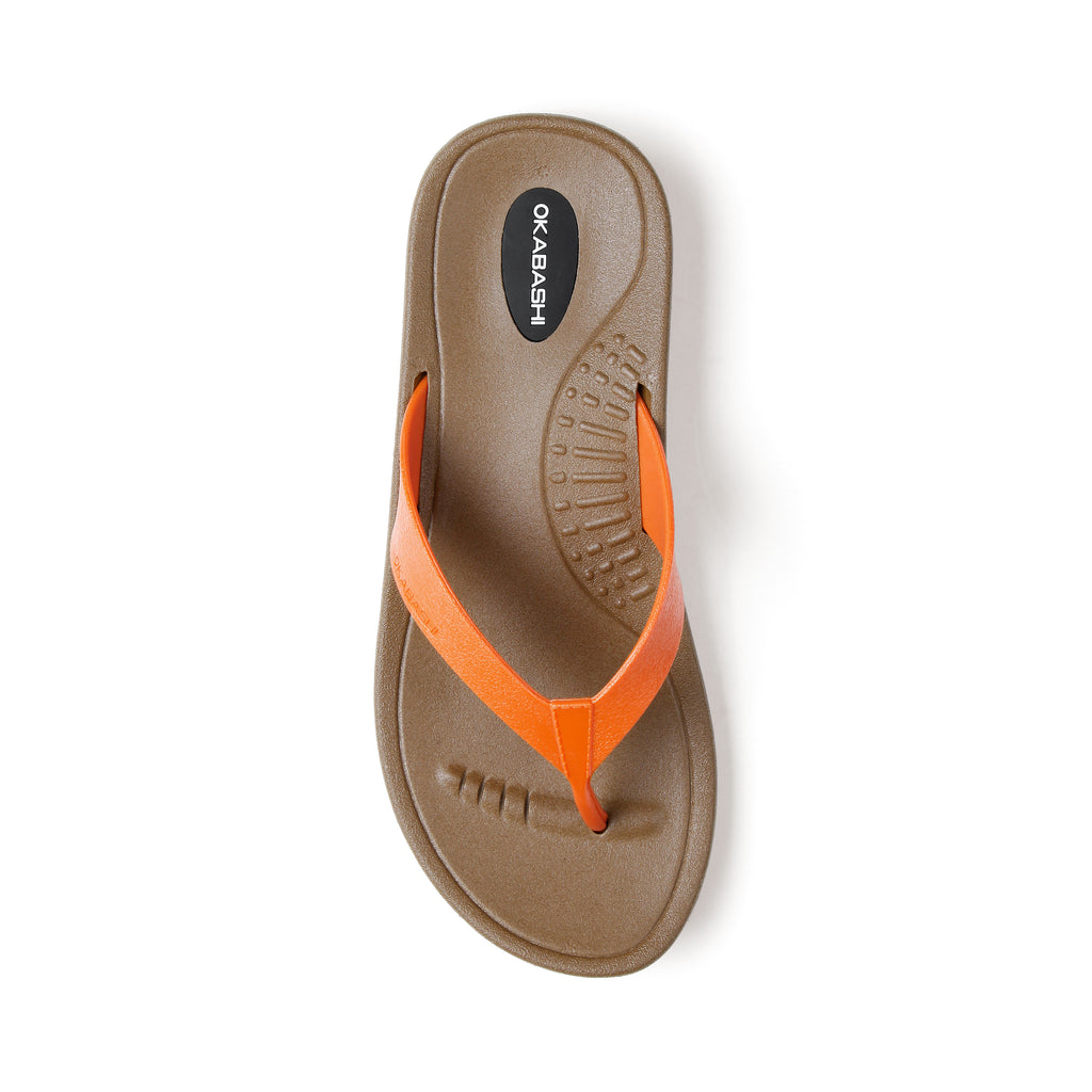 Breeze Women's Flip Flops - Toffee/Pomegranate - Okabashi
