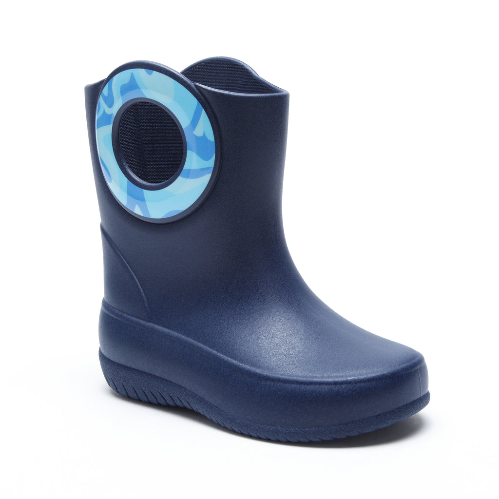 Toddler Kendall Rain Boots, Navy Swirl - 5 - Okabashi
