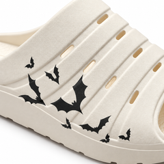 Oka Recovery Halloween Limited Edition Slides - Halloween Bats - Okabashi (bat print close-up)
