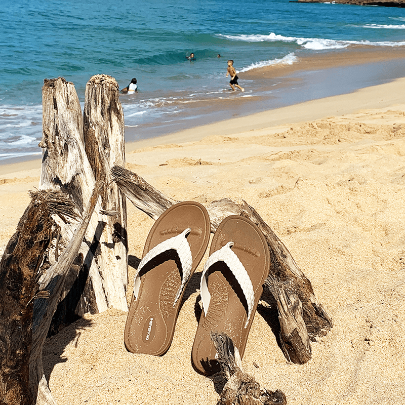 Baha Women's Flip Flops - Sale! - Toffee/Elemental Blue - Okabashi
