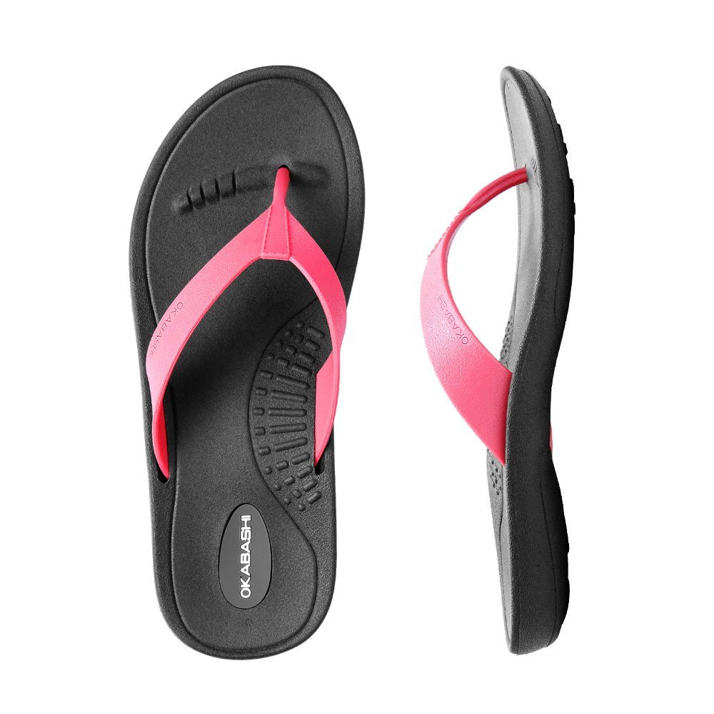 Black and pink flip flops hotsell