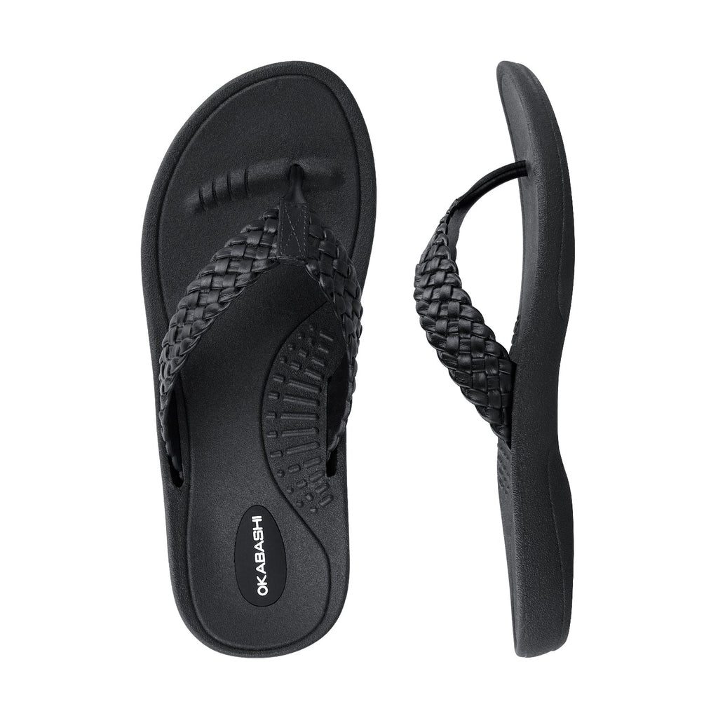 Baha Women's Flip Flops - Black - Okabashi