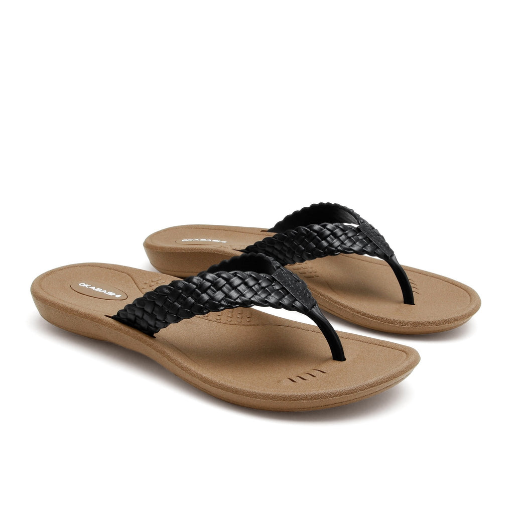 Baha Women's Flip Flops - Toffee/Black - Okabashi