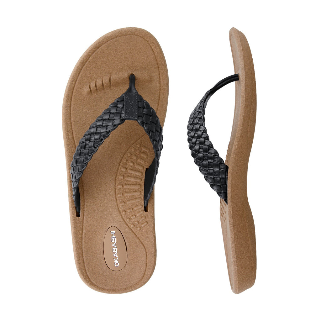 Baha Women's Flip Flops - Toffee/Black - Okabashi