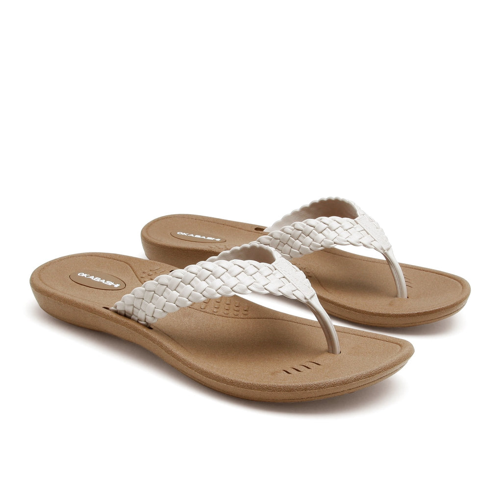 Baha Women's Flip Flops - Toffee/Vanilla - Okabashi