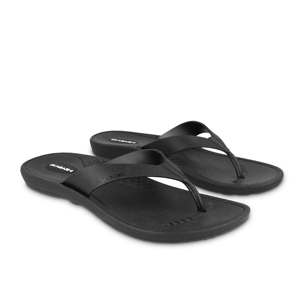 Breeze Women's Essential Flip Flop with Wide Straps - Black