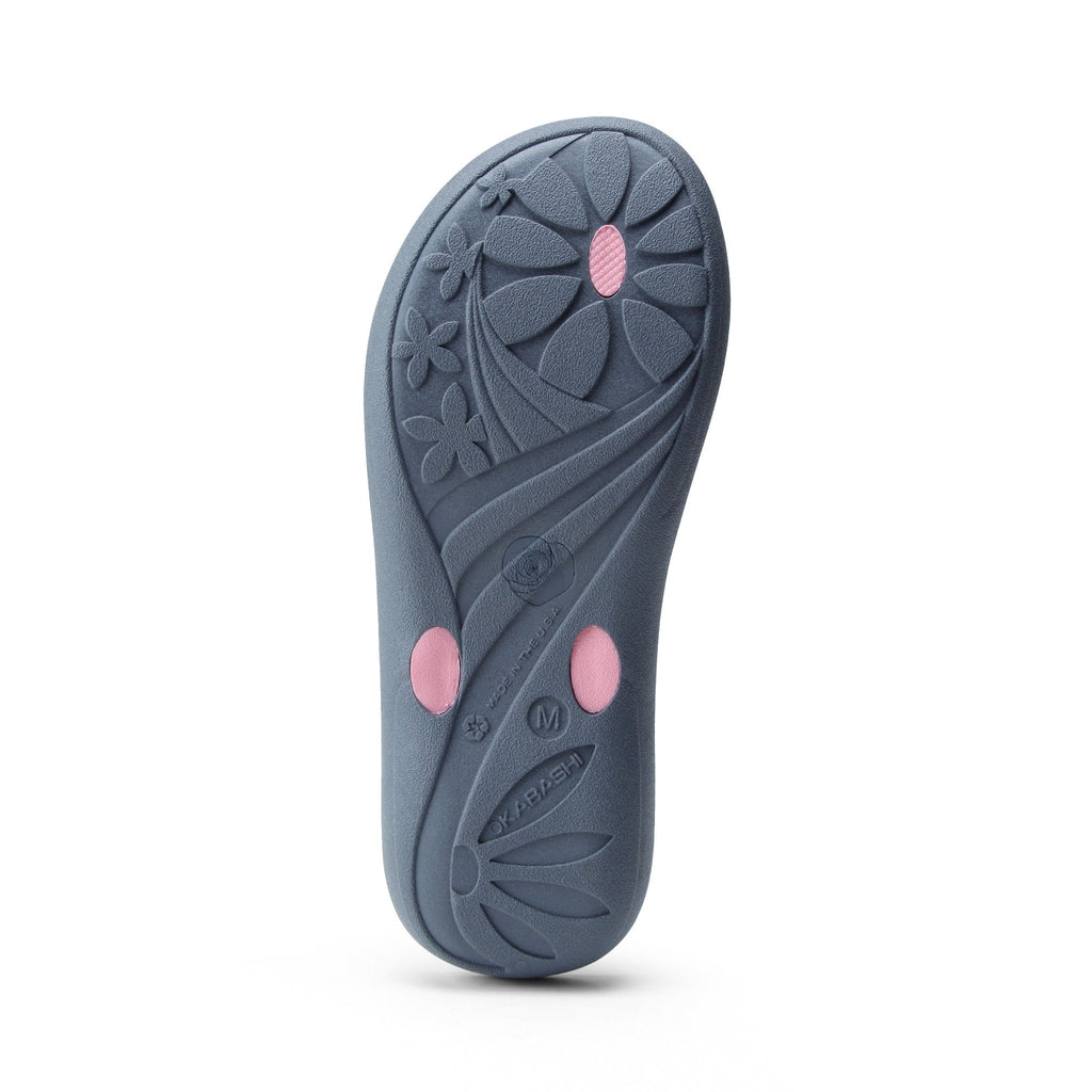 Breeze Women's Flip Flops - Black/Silver - Okabashi