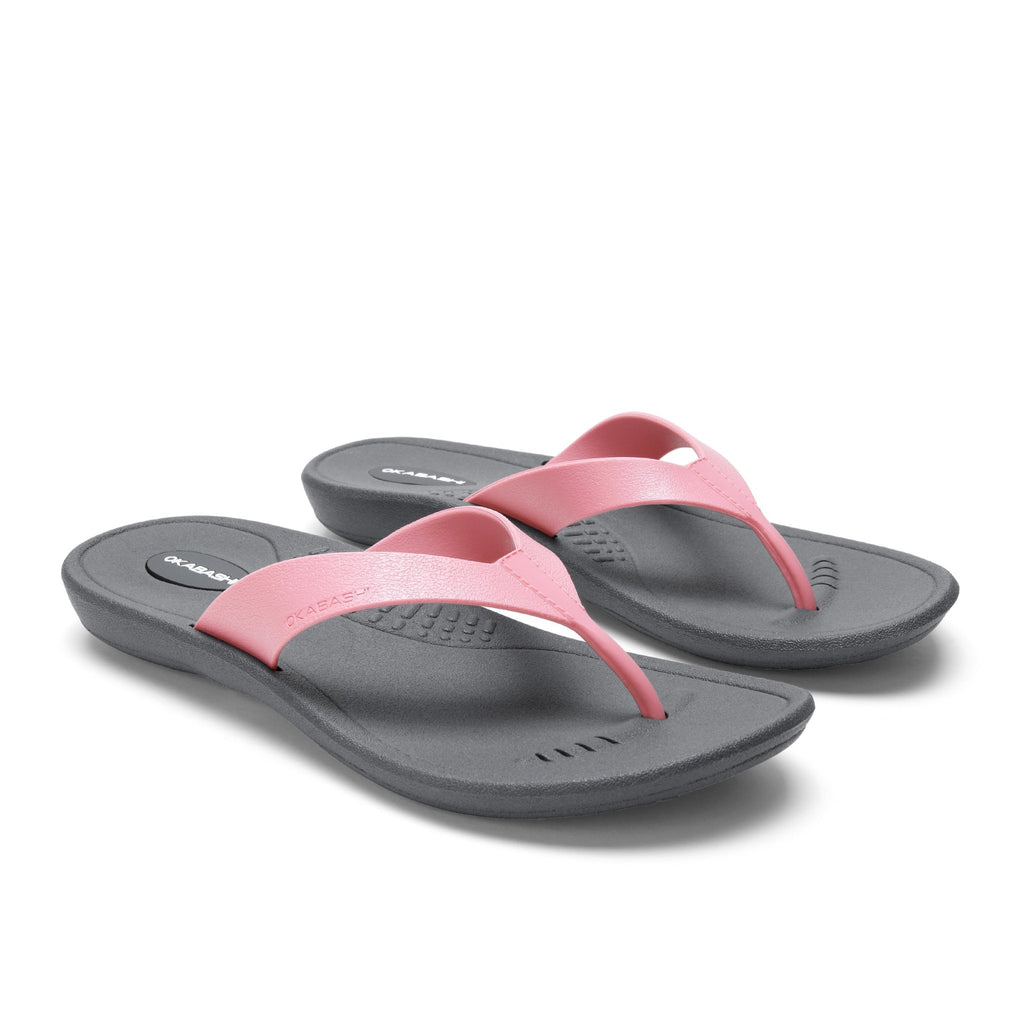 Breeze Women's Flip Flops - Slate/Blossom - Okabashi