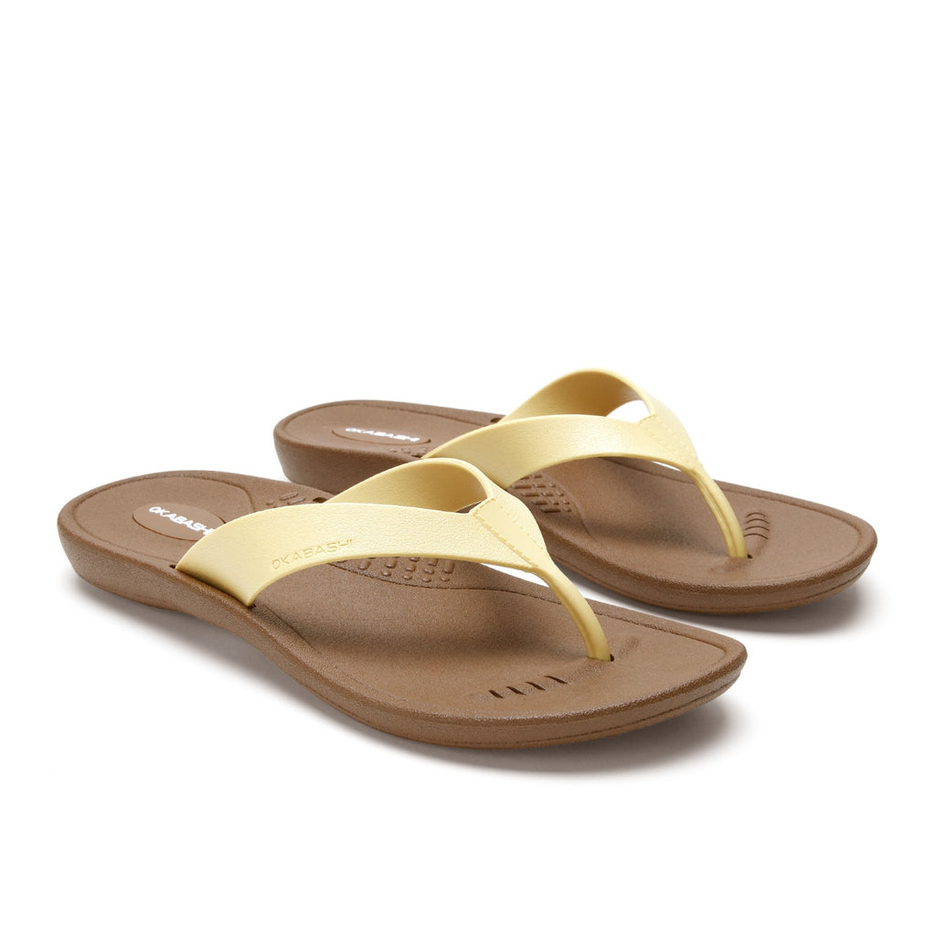 Breeze Women's Flip Flops - Toffee/Butter - Okabashi