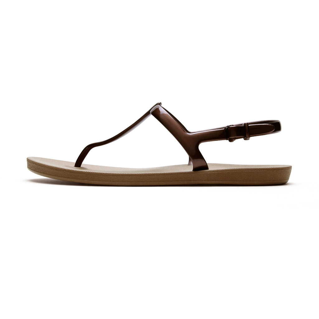 Journey Slim Women's T-Strap Sandals - Toffee/Copper - Okabashi