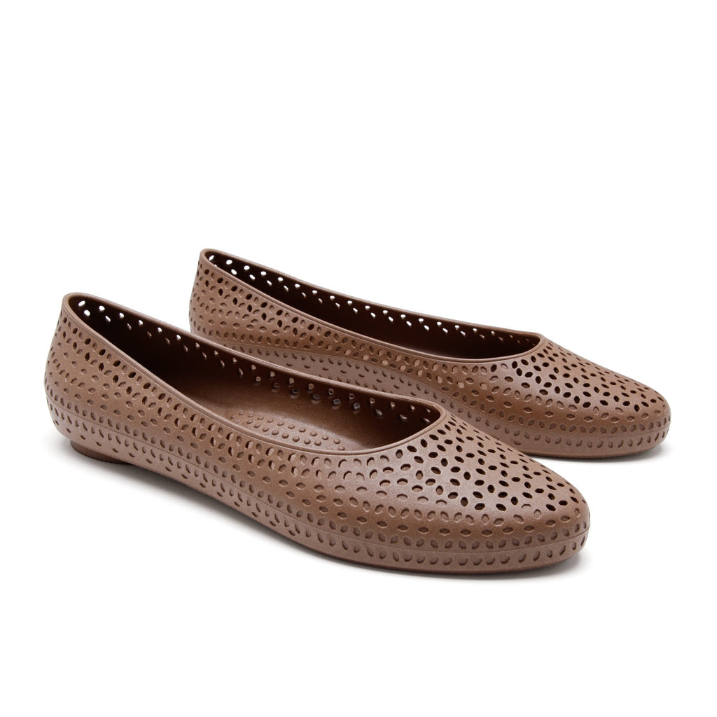 Samantha Women's Ballet Flats - Toffee - Okabashi