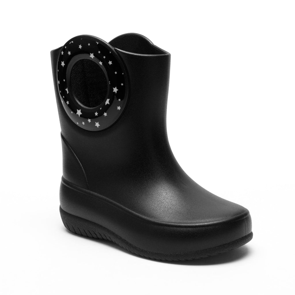 Toddler Kendall Rain Boots, Black Glow Stars - 5 - Okabashi