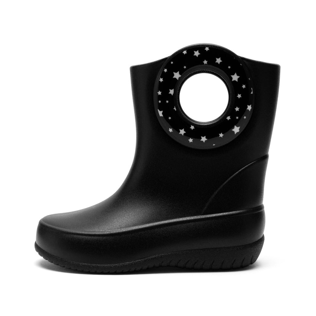 Toddler Kendall Rain Boots, Black Glow Stars - 5 - Okabashi