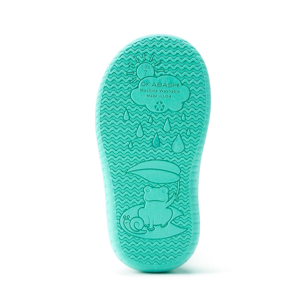 Toddler Kendall Rain Boots, Turquoise Sea Turtles - 5 - Okabashi