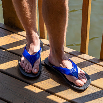 Men's Flip Flops Sneaker Sole, Black/Sea Salt Sole