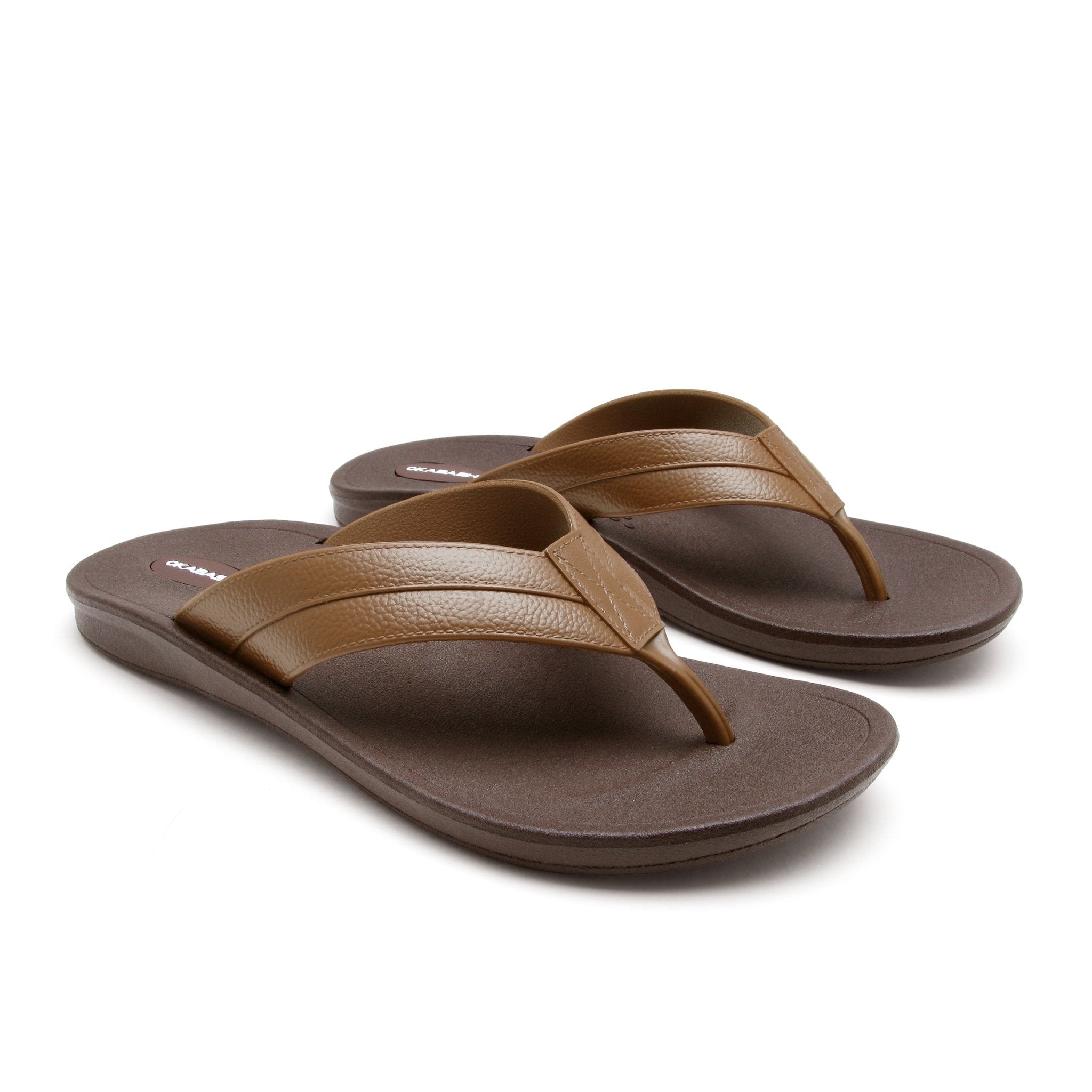 Okabashi Voyager Men's Flip Flops - Brown/Toffee, 12